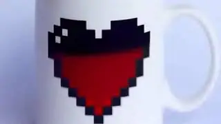 Pixel heart mug