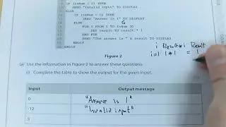 Edexcel iGCSE Computer Science Trace table Question