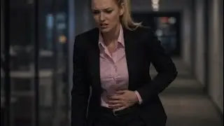 AI Generated Thriller: Female Security (Woman stabbed in the stomach)