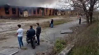 Пожар на складе пиломатериалов в Лабинске, Лабинск 19-11-2017
