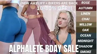 ALPHALETE 2023 BIRTHDAY SALE & NEW amplify activewear| in depth scrunch leggings try on haul review