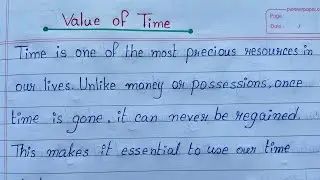 Essay on Value of Time in English | Value of Time
