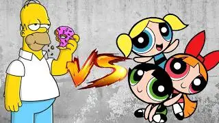 Homer Simpson Vs Powerpuff girls | Fighting game