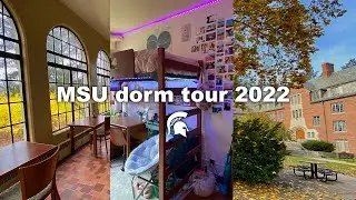 Tiny college Dorm Room tour!! | Michigan State University 2022 // Williams Hall, north neighborhood