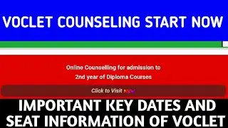 Voclet Counseling 2021|| Important Key Dates and Seat Information.