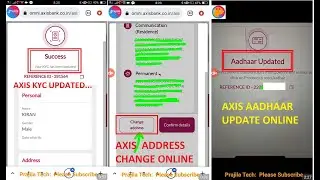 AXIS Bank KYC And Re-KYC Update Online 2022 |Axis Bank Aadhaar Link Online |Axis Bank Adress Update