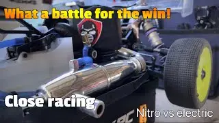 Nitro vs Electric buggy Amain What a race! #HongNorX3EVO vs #Kyoshomp10