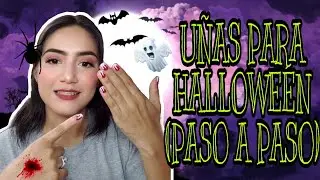 TRES diseños de UÑAS fáciles para HALLOWEEN👻 / (PASO A PASO)