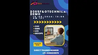 D365 F&O Technical Demo By AJ Technologys   Trainer Amar -+91-8096839979