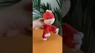 Plush baby T-Rex dinosaur toy, soft crochet animal doll, Jurassic world handmade tyrannosaur stuffed