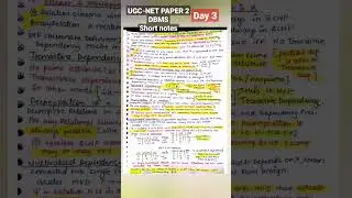 UGC-NET PAPER 2 DBMS Short notes 