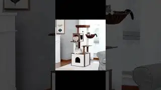 Multi-Level Cat Tree Wood Large Cat Tower with Scratching Posts Cat Condo Hammock Cat Scraper Pet
