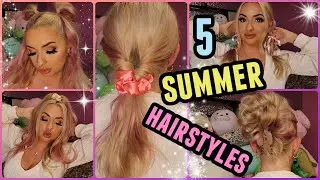5 EASY CUTE & quick hairstyles for SUMMER!! ✨🌸
