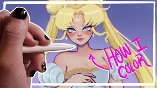 How I color 🌙 Procreate coloring and rendering tutorial 🌙