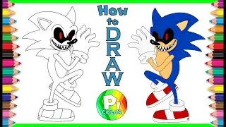 How to draw Sonic EXE - SONIK - Как нарисовать Соника Экзи .