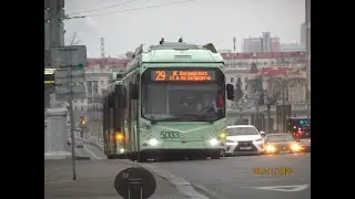 Минск, поездка в троллейбусе БКМ-32100Д, парк.№ 5033, марш.22 (17.08.2024)