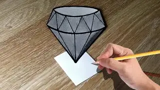 How to draw a 3d Diamond on Paper