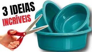3 IDEIAS GENIAIS PARA RECICLAR BACIAS DE PLÁSTICO| SHOW DE ARTESANATO