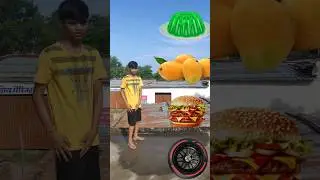 Tayers Rotating to Jelly, Mango, Burger, Liche - vfx magical video #shortsfeed #funny