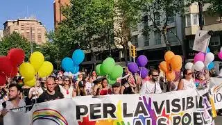 Gay pride parade DEMONSTRATION PRIDE LGTBI BCN June 2018 opening