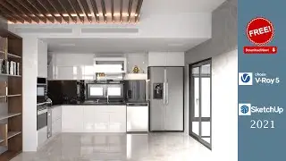 Kitchen Interior Design | Sitting Vray 5 | Sketchup 2021