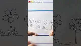 Easy And Beautiful flower drawing shorts #shorts