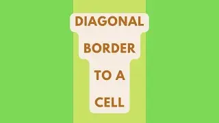 How to Add a Diagonal Border to a Cell in Excel