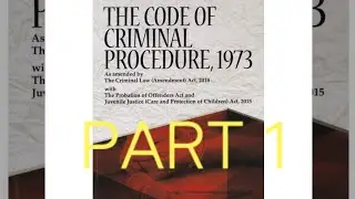 CRPC || part 1 | criminal procure code 1973 | law |ll. B