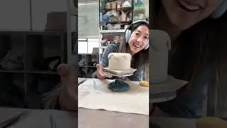 i made a ceramic JELLYCAT CAKE!! 🍰🍓🤩 #pottery #ceramics #jellycat #hobby