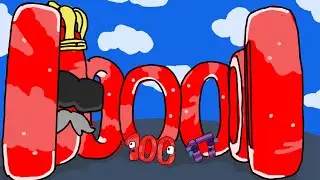 Number 17 crying and 100 grounded by 1000000 | Wonderland number fanmade coloring story