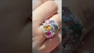 14k Multicolor Sapphires With Diamonds Jewelry