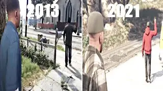 Lamar Roasts Franklin Comparison - 2013 vs 2021 - GTA 5 VS ONLINE