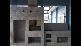 Кладка барбекю из кирпича.  Кирпич Донские зори "Захарово".