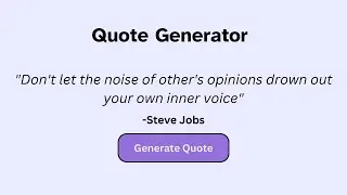 The Quote Generator Using HTML, CSS and JavaScript.