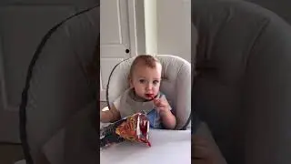 Baby trying hot Cheetos 🥵