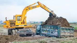 Mini Excavator vs Mega Dumper || Incredible Over Loading | Nissan Truck Damper