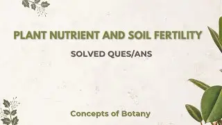 Plant Nutrients and Soil Fertility| Solved Quse/Ans| Concepts of Botany| #plantnutrients