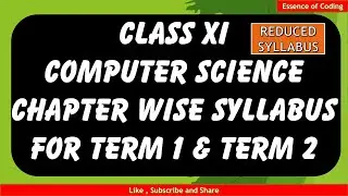 CBSE Computer Science class 11 | CS class 11 | cbse| Term wise syllabus 2021-2022
