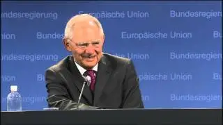 Treffen von EU-Finanzministern in Brüssel - Pressekonferenz Bundesfinanzminister Wolfgang Schäuble 4