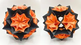 Origami DANDELION Kusudama 🏵️ How to make a paper flowers