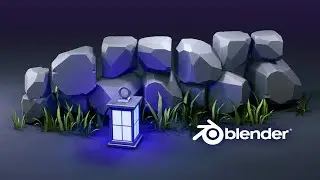 3D Modeling & Rendering in Blender 3.0 - 3D Lowpoly Stone Fence