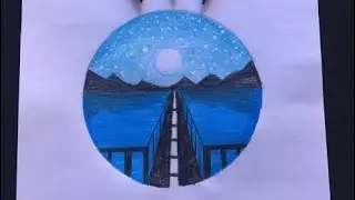 Desenho de estrada para o horizonte com apenas dois lápis de cor.