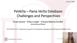 PaVeDa - Pavia Verbs Database: Challenges and Perspectives #SIGTYP