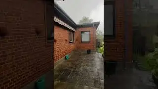 Heavy rainfall in Copenhagen Denmark