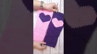 Heart Leg Warmers for a 5-6 yo girl / Duplicate stitch