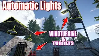 Automatic NIGHT LIGHTS with wind turbine CIRCUIT in Rust Console Electricity Tutorial