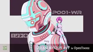 Speed drawing Mechwarrior in digital animation software メックウォリア