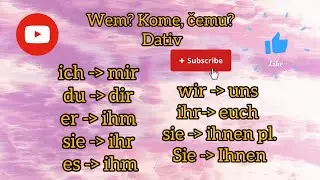Personalpronomen im Dativ - Lične zamjenice u dativu 📚🇩🇪🖤❤️💛 #lernedeutsch