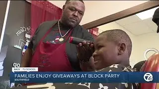 Families enjoy back-to-school giveaways at Southfield block party