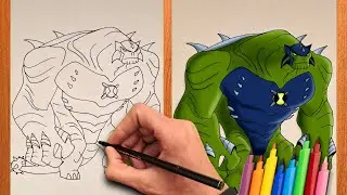How to draw the BEN 10 - Drawing Ultimate Humungousaur in Ben 10